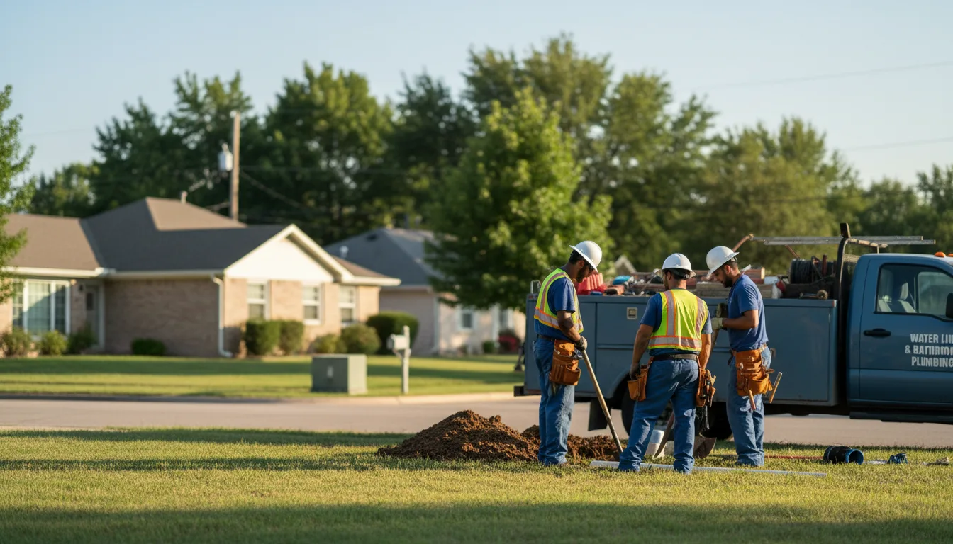 Residential water line and bathroom plumbing service in Lebanon, KS